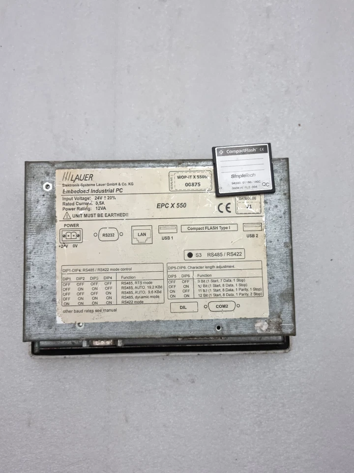 Lauer EPC X 550 Embedded Industrial Pc WIth SimpleTech 128Mb Compact Flash Card